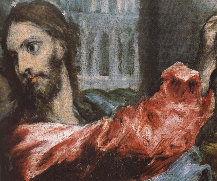 El Greco Detail of  The Christ is driving businessman in the fane